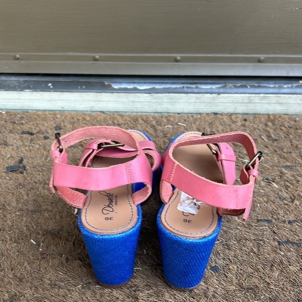 Demarche Sandals Made in Italy Rare Summer Luxury Feminine Shoes Sz 36 Colorful - Picture 4 of 9